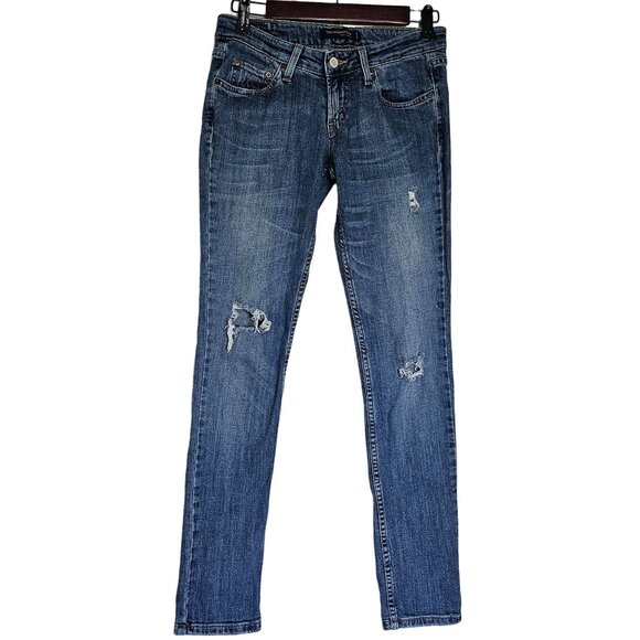 Levi's Denim - Levi's 524 Too Superlow Medium Wash Distressed Skinny Jeans - Juniors 5M